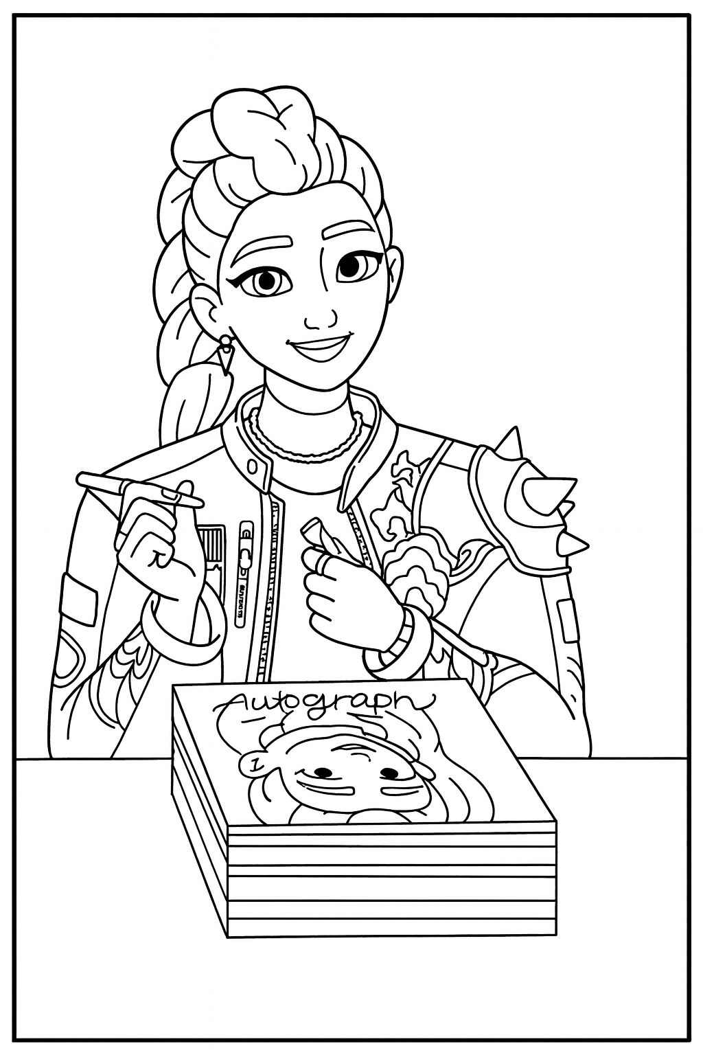 Rumi Autograph Signing - Free printable KPop Demon Hunters coloring page