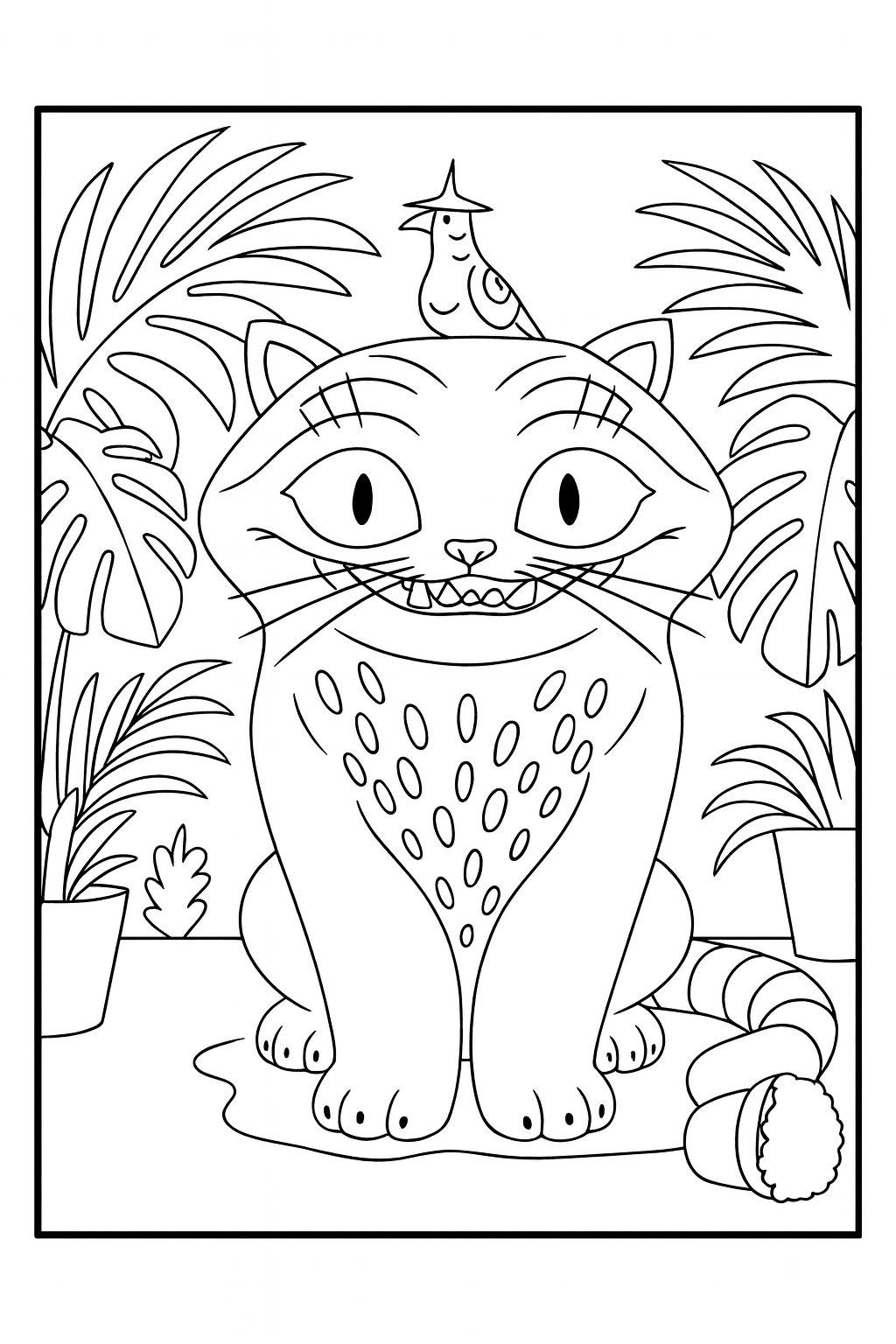 Derpy (Blue Tiger) with Sussy (Magpie) - Free printable KPop Demon Hunters coloring page