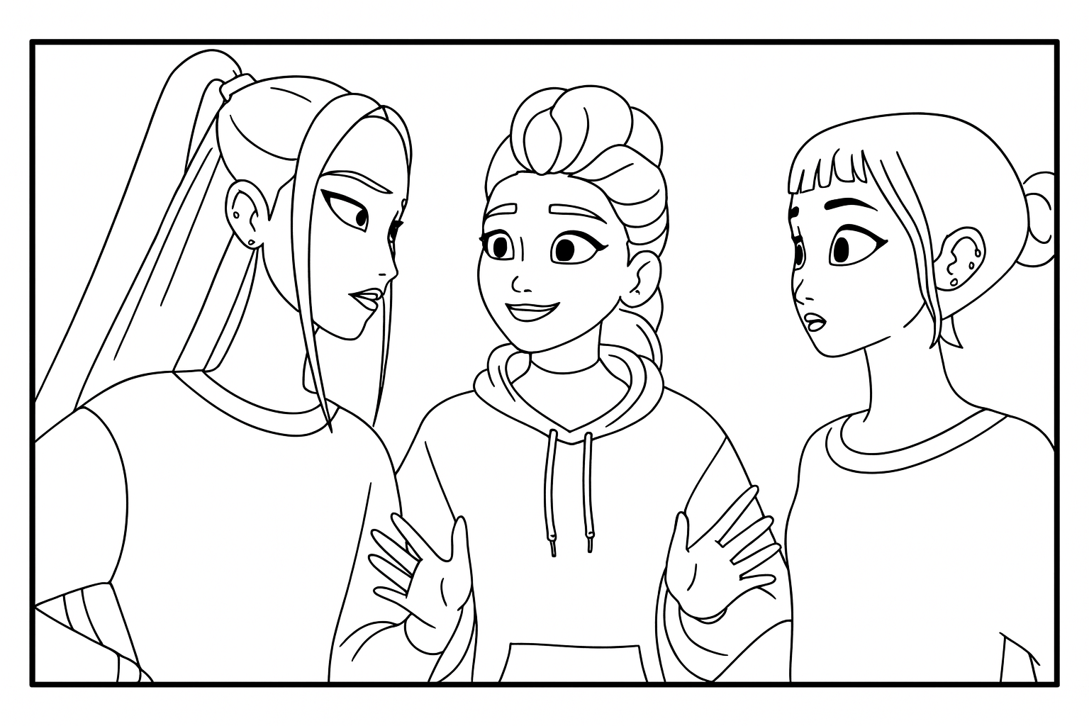 Rumi, Mira & Zoey Song Writing Autographs - Free printable KPop Demon Hunters coloring page