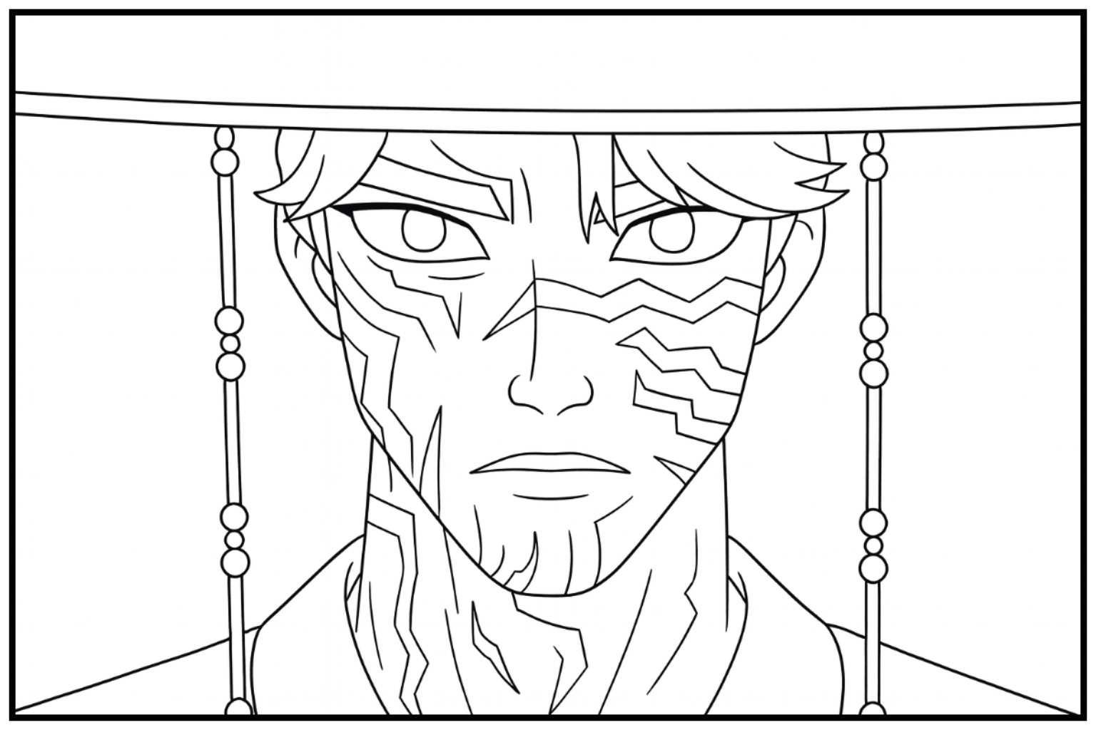 Jinu's demon form - Free printable KPop Demon Hunters coloring page