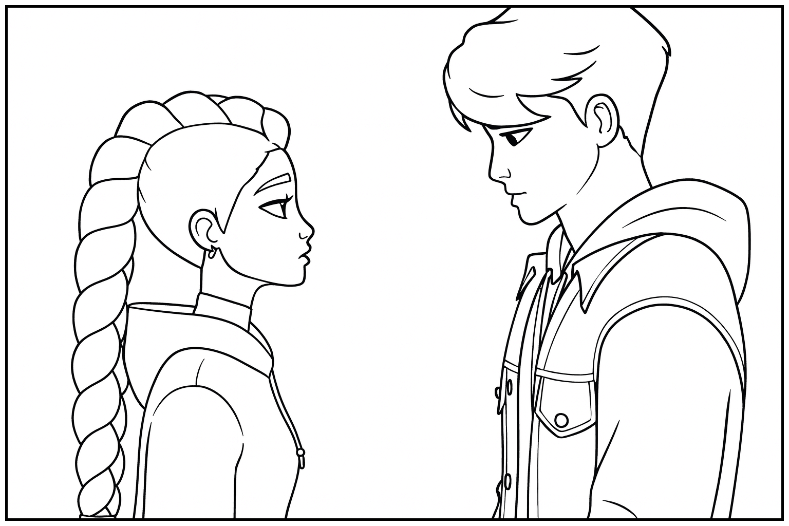 Jinu with Rumi Coloring Sheet - Click to color online