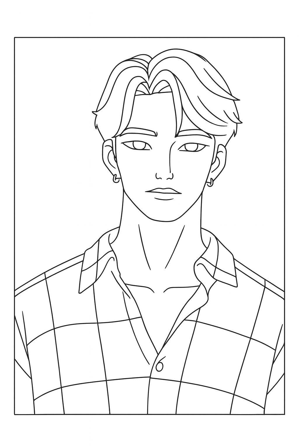 The Moment Rumi Was First Attracted to Jinu - Free printable KPop Demon Hunters coloring page