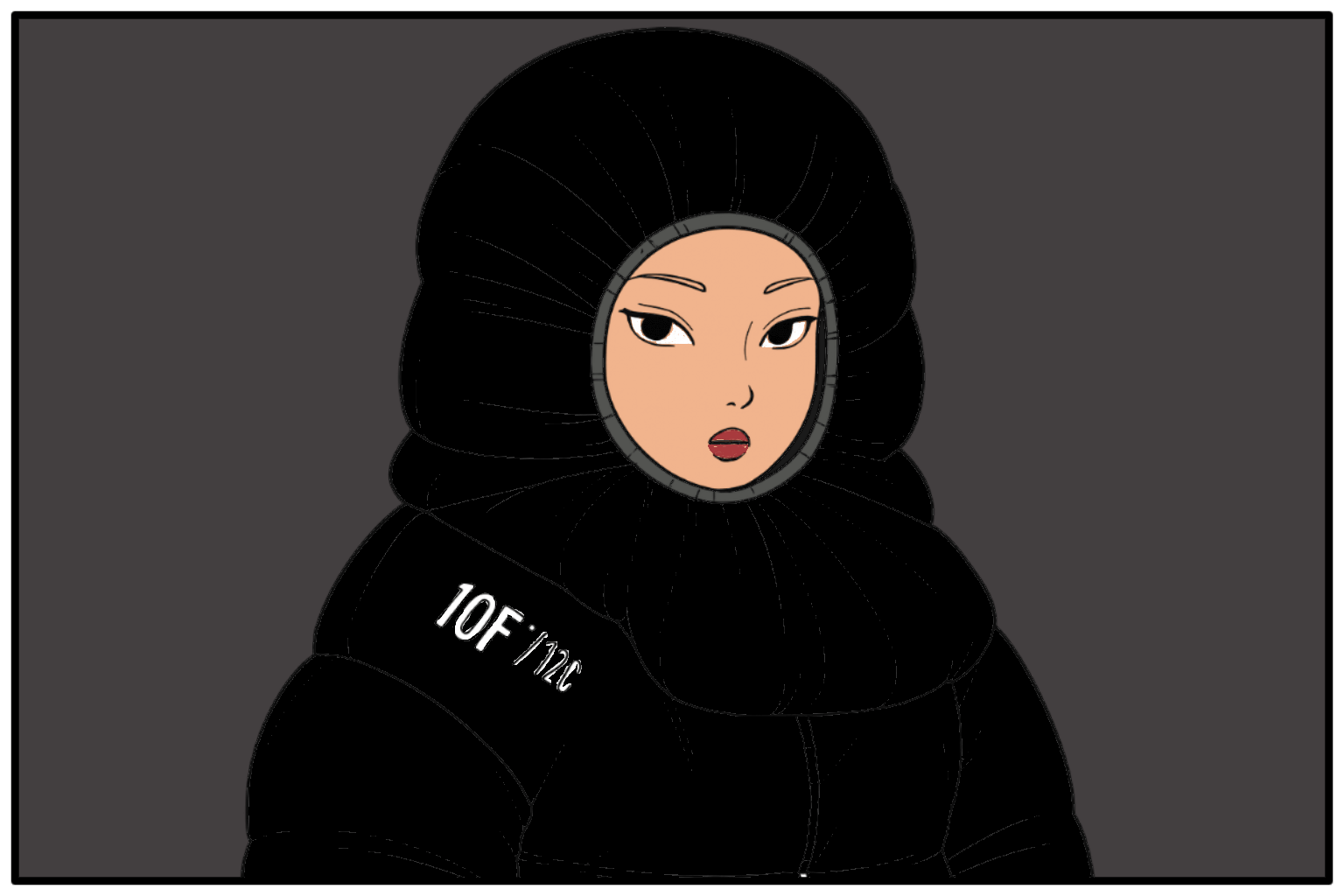 Mira Wearing a Sleeping Bag colored inspiration 1