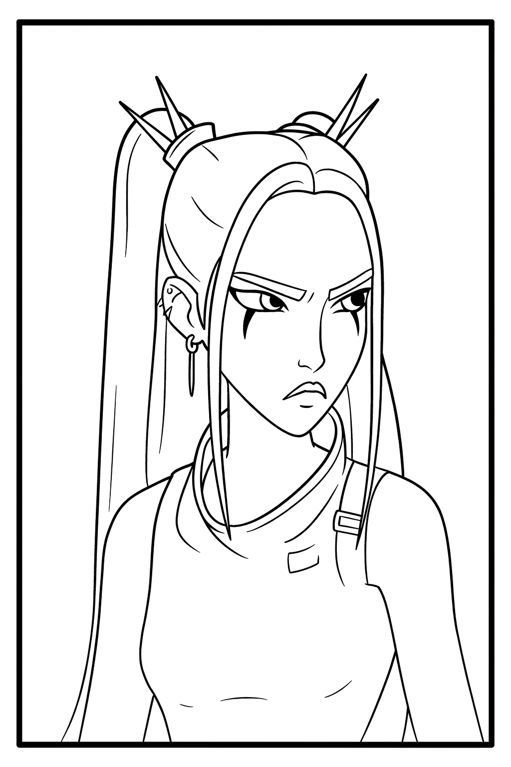 Mira Fierce Warrior Look - Free printable KPop Demon Hunters coloring page