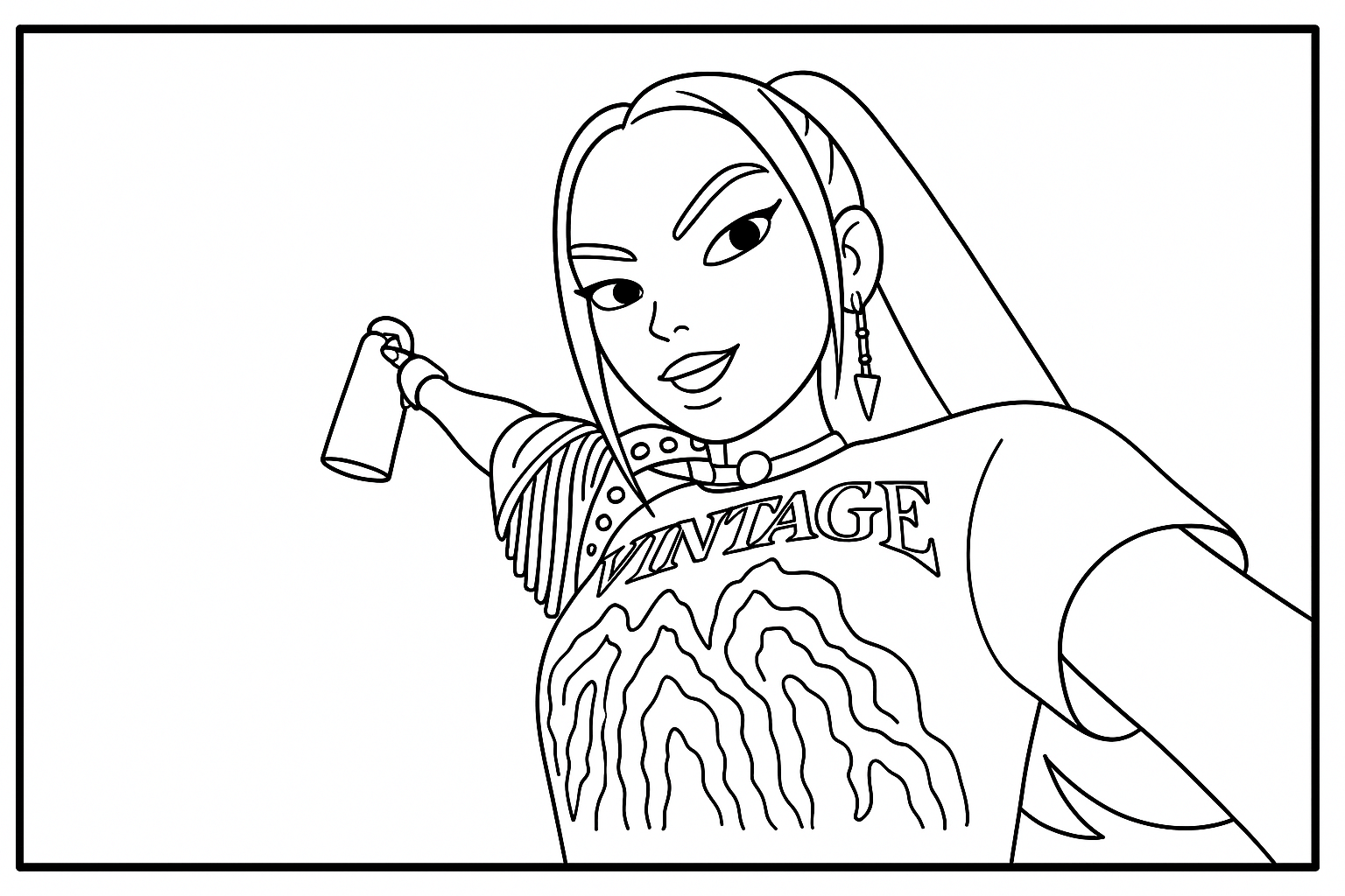 Mira vs Demon on the plane - Free printable KPop Demon Hunters coloring page