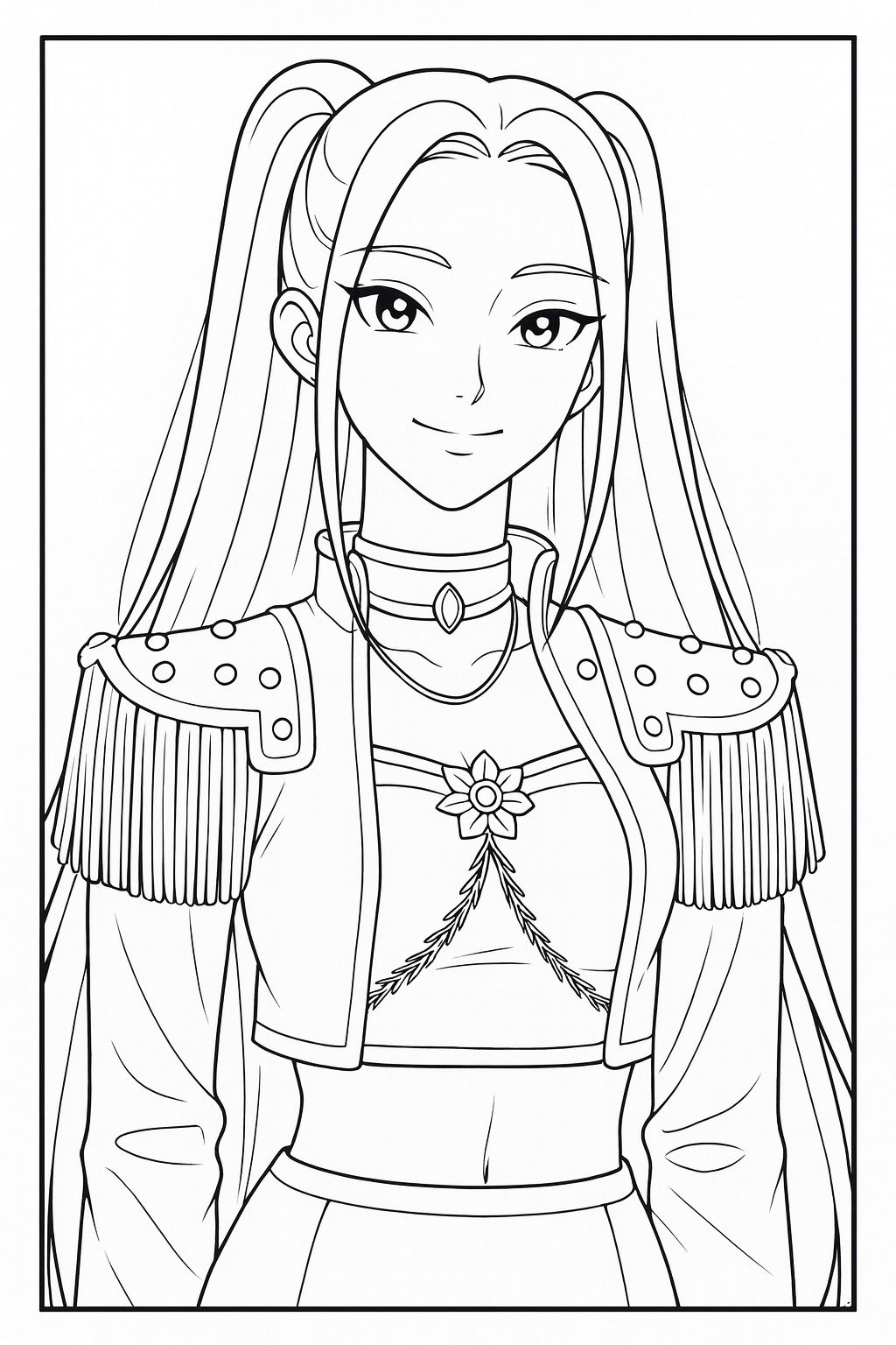 Mira Regal Uniform - Free printable KPop Demon Hunters coloring page