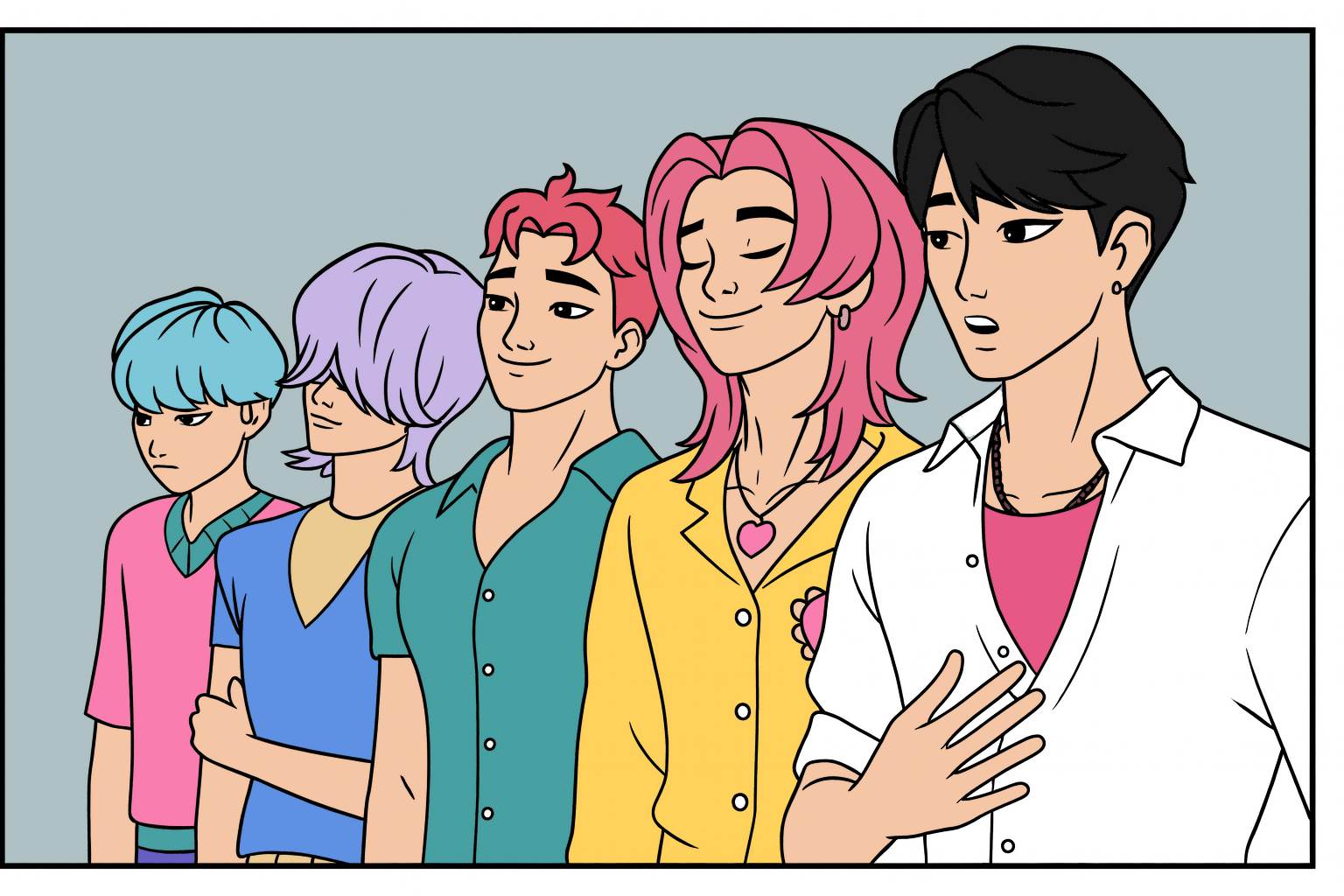 Saja Boys Antagonize Huntrix at the Show colored inspiration 1