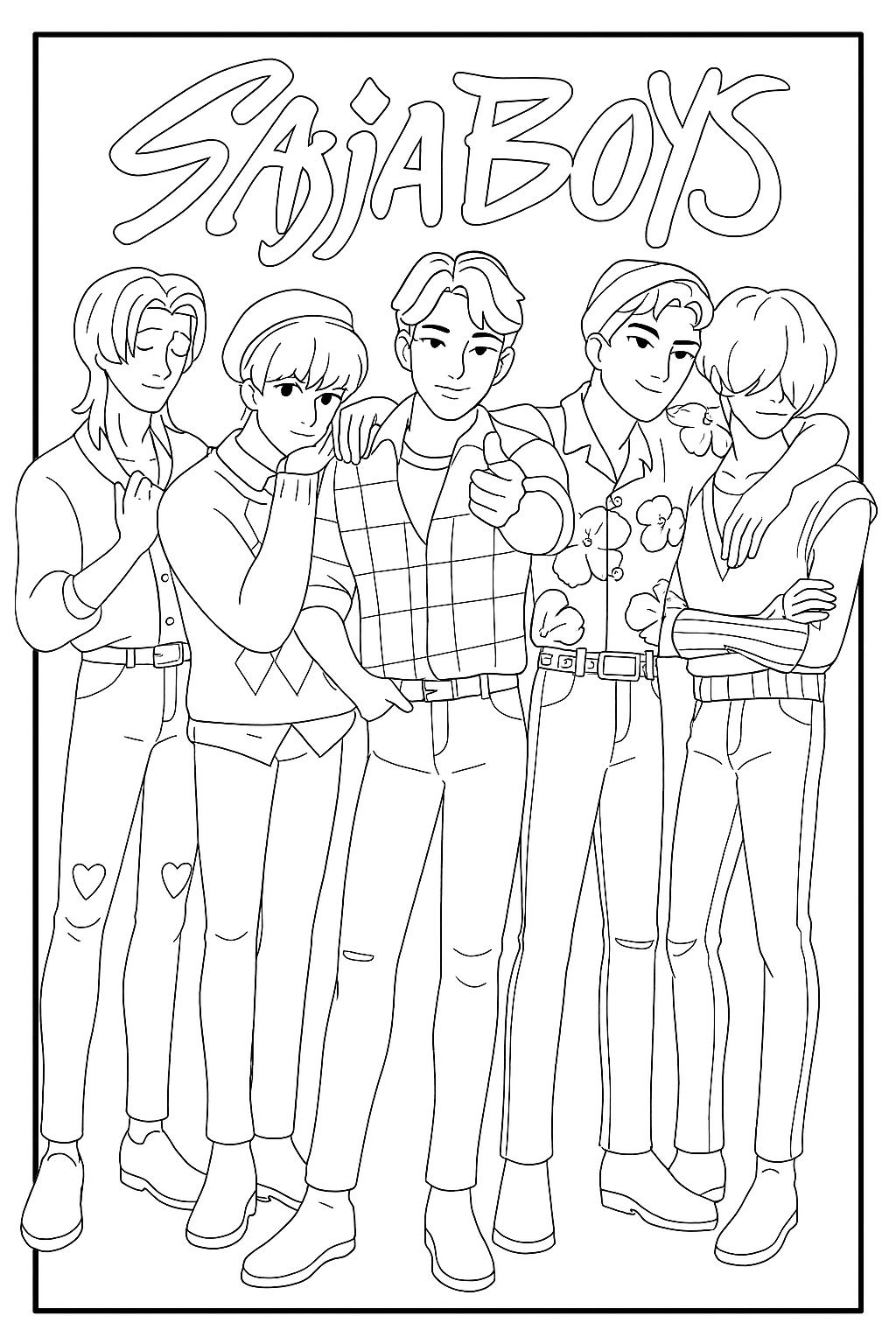 Free Saja Boys Coloring Pages KPop Demon Hunters Printable PDF PNG Free Saja Boys Coloring Pages KPop Demon Hunters Printable PDF PNG