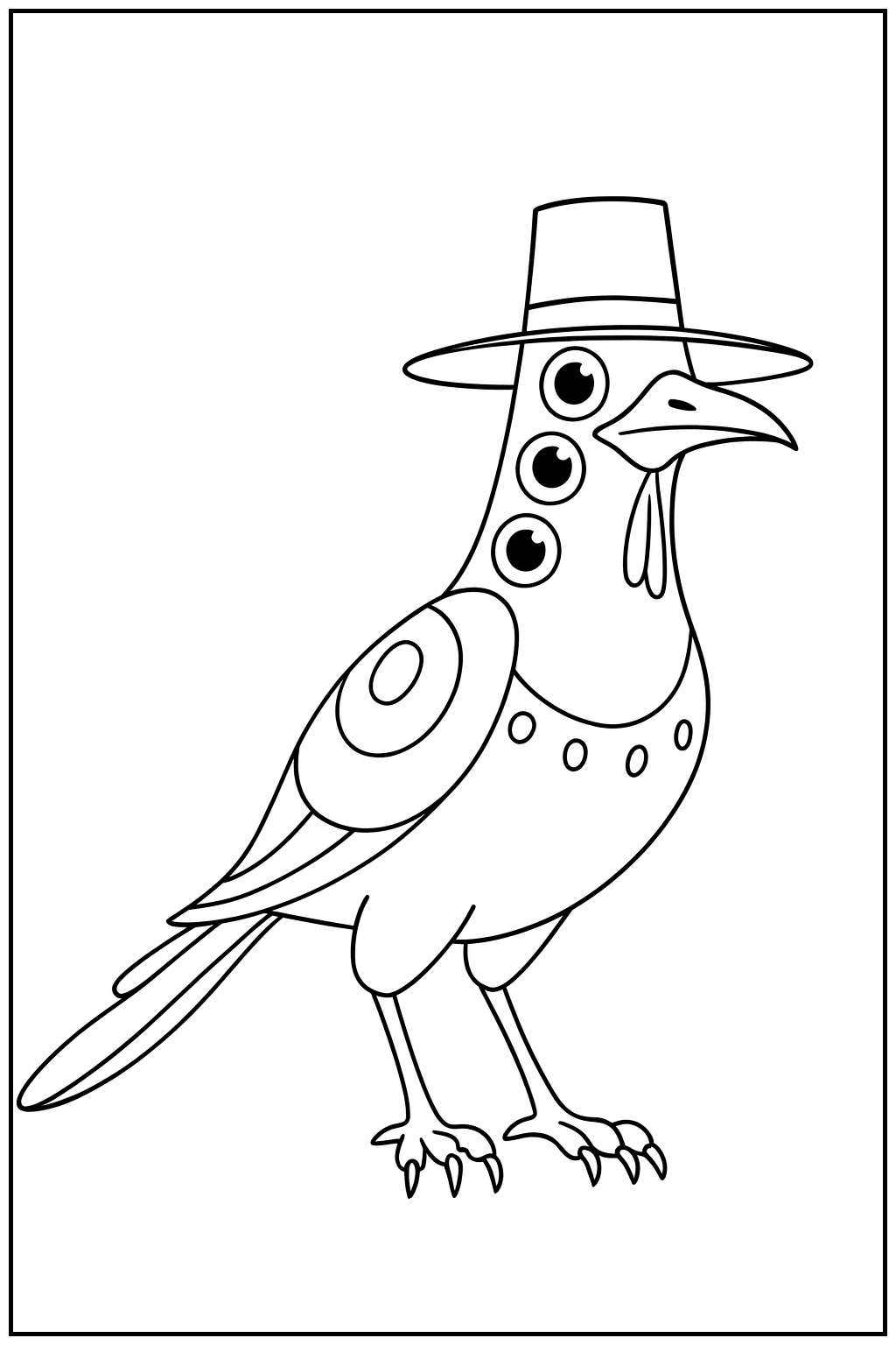 Sussie Bird 6 eyes Colouring Sheet - Free printable KPop Demon Hunters coloring page