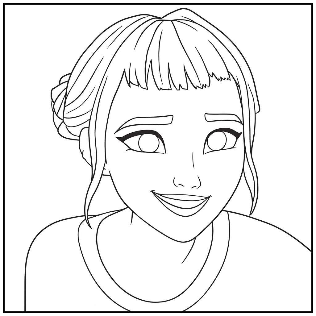 Zoey comforting Rumi Coloring Sheet - Free printable KPop Demon Hunters coloring page