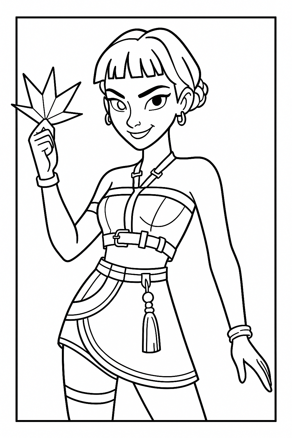 Confident Zoey - Free printable KPop Demon Hunters coloring page